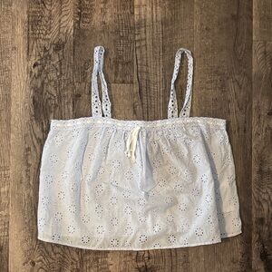 Abercrombie and Fitch Embroidered Cutwork Sleep Cami - Blue - Size Medium